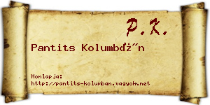 Pantits Kolumbán névjegykártya